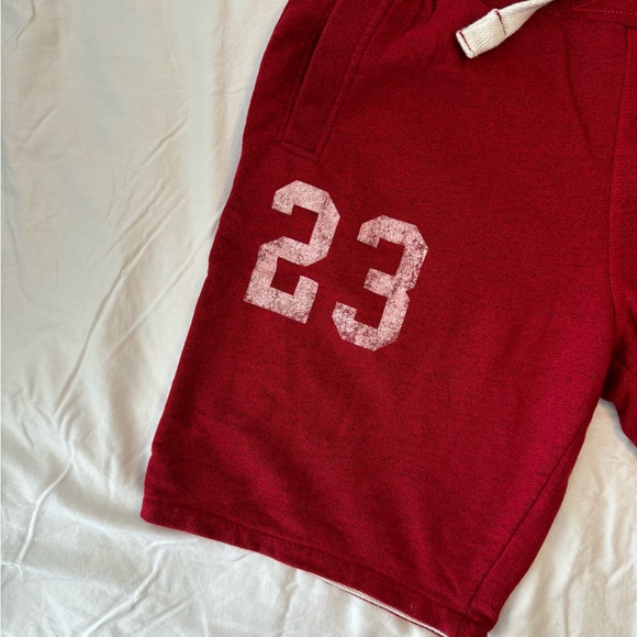 Superdry Burgundy Athletic Shorts with White Accents - Picture 2 of 9